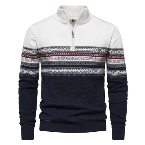 Men's Knitted Sweater with Retro Pattern