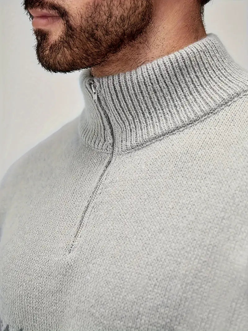 Men's Knitted Sweater with Scandinavian Pattern