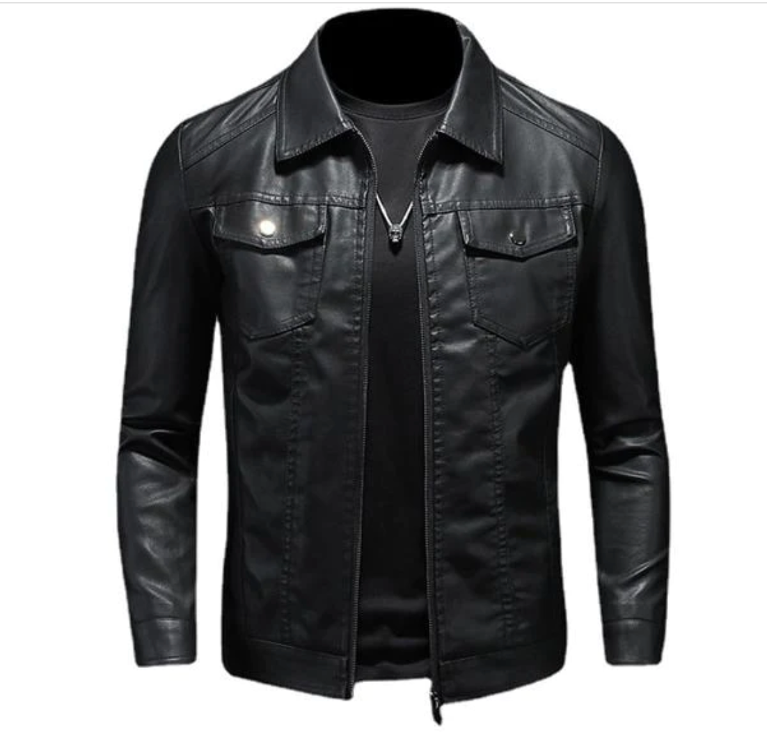 Men's Leather Style Motorcycle Jacket Timeless Design Genuine Leather