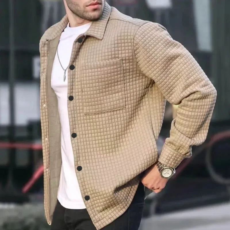 Men's Leisure Jacket Quilted with Button Placket