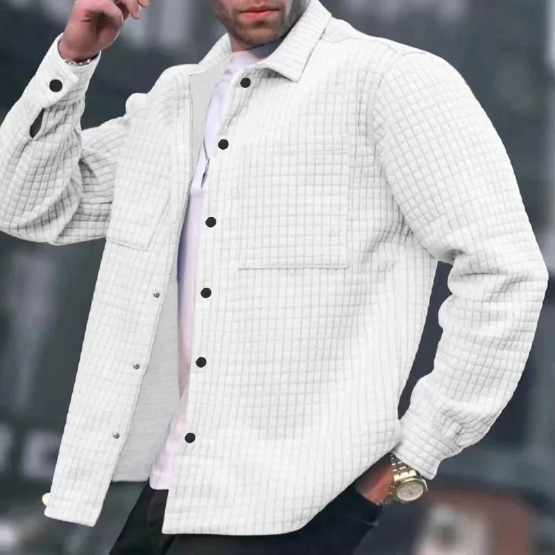 Men's Leisure Jacket Quilted with Button Placket