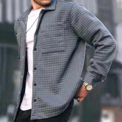 Men's Leisure Jacket Quilted with Button Placket