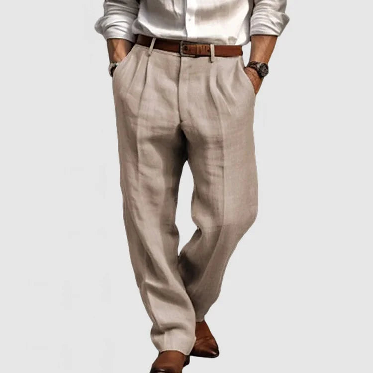 Men's Leisure Style Trousers Straight Legs Breathable Material