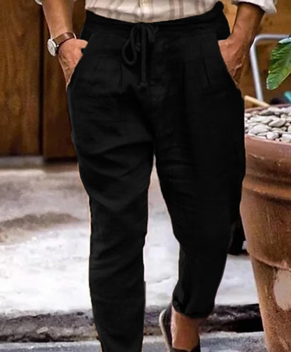 Men's Linen Style Trousers Breathable Comfortable Trousers for Summer Style