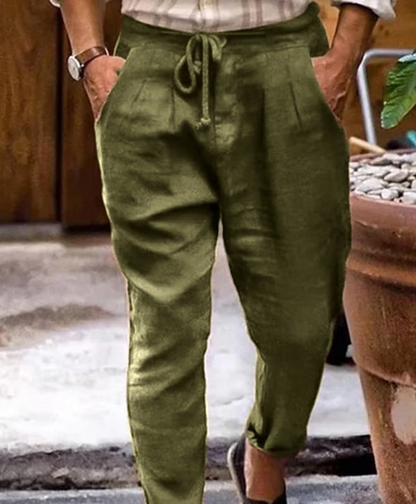 Men's Linen Style Trousers Breathable Comfortable Trousers for Summer Style