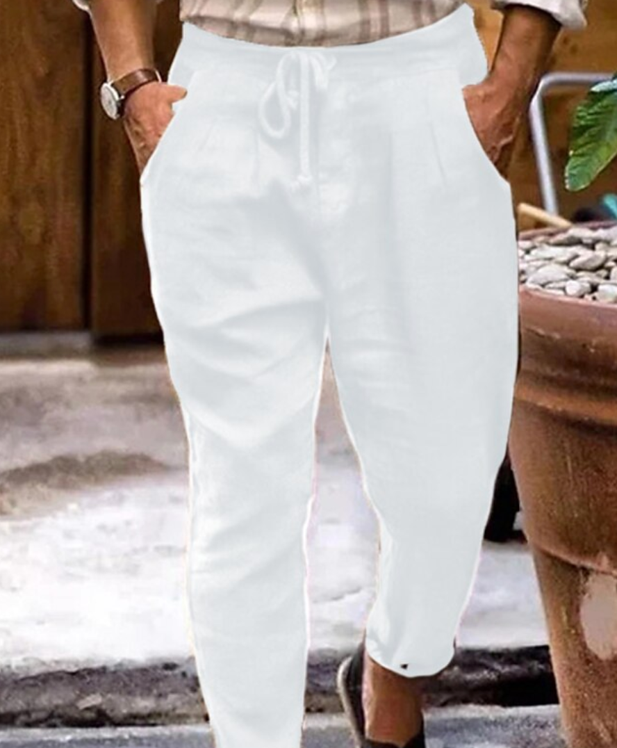 Men's Linen Style Trousers Breathable Comfortable Trousers for Summer Style