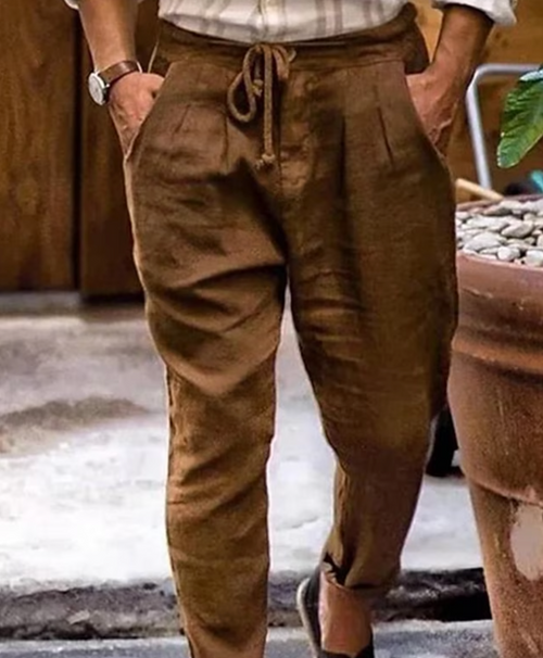 Men's Linen Style Trousers Breathable Comfortable Trousers for Summer Style