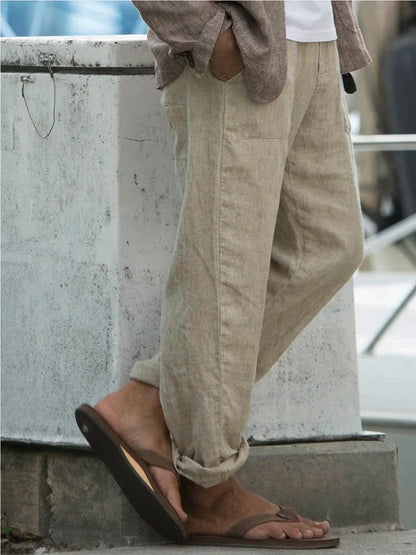 Men's Linen Style Trousers Stylish Breathable Comfortable