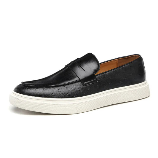 Men's Loafers Monk Strap Snakeskin Retro British