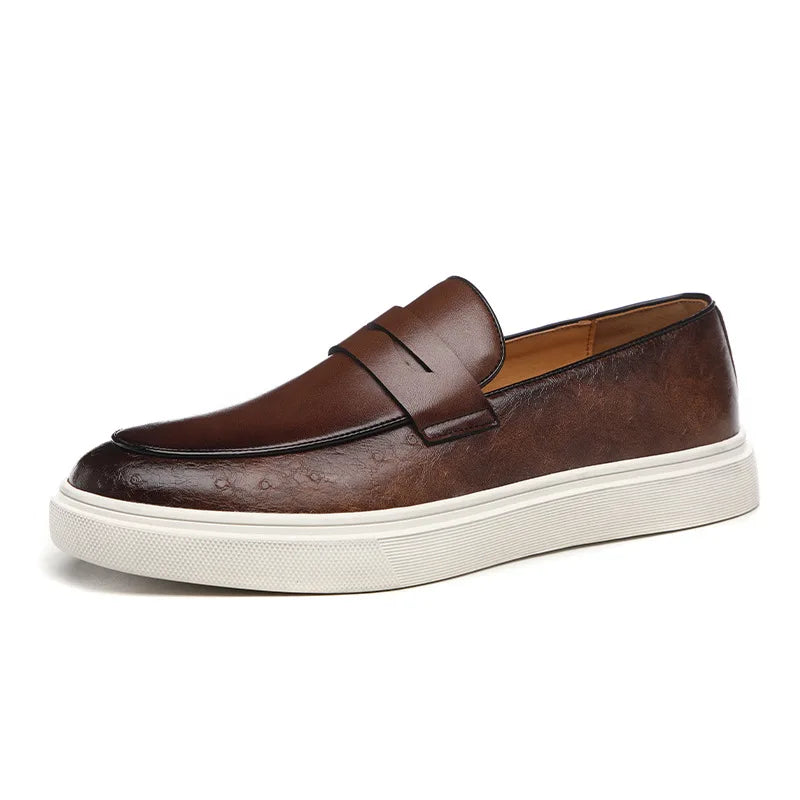 Men's Loafers Monk Strap Snakeskin Retro British
