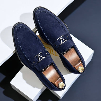 Men's Loafers Suede Look With Decorative Buckle