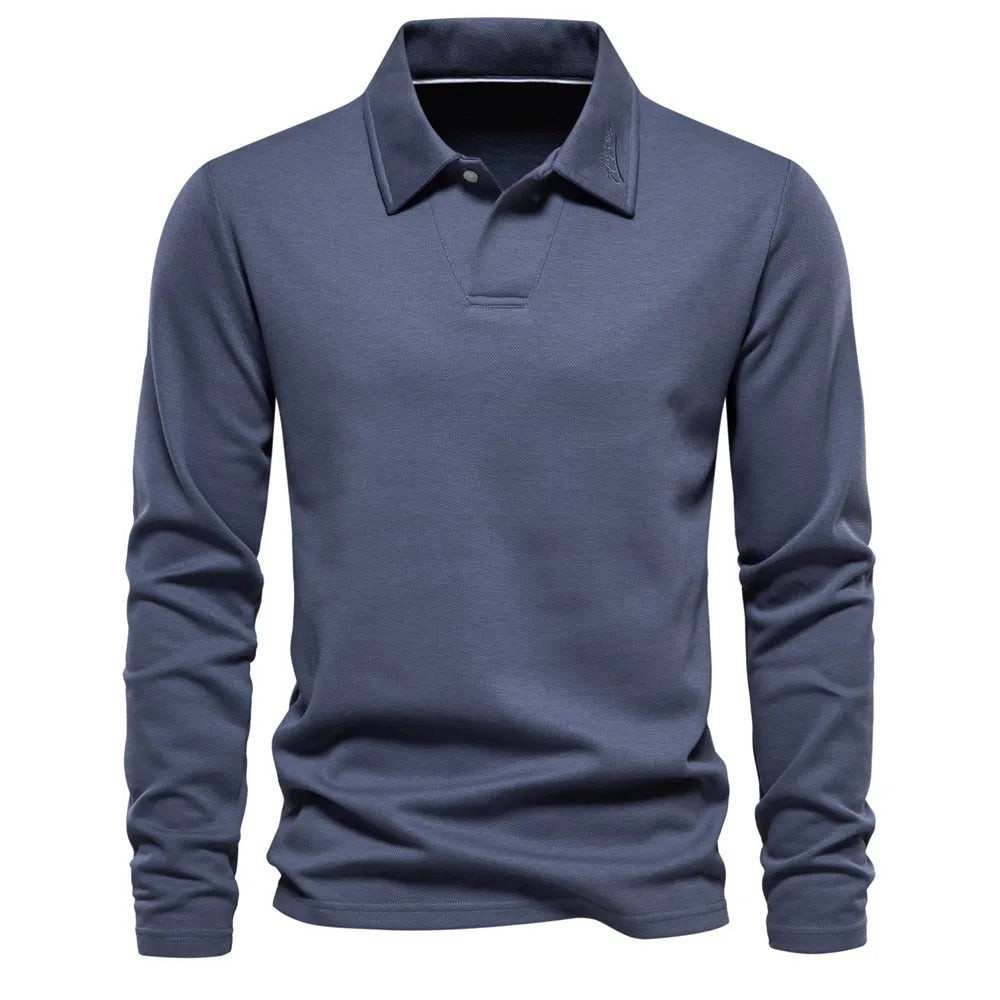 Men's Long-Sleeve Casual Lightweight Cotton Shirt