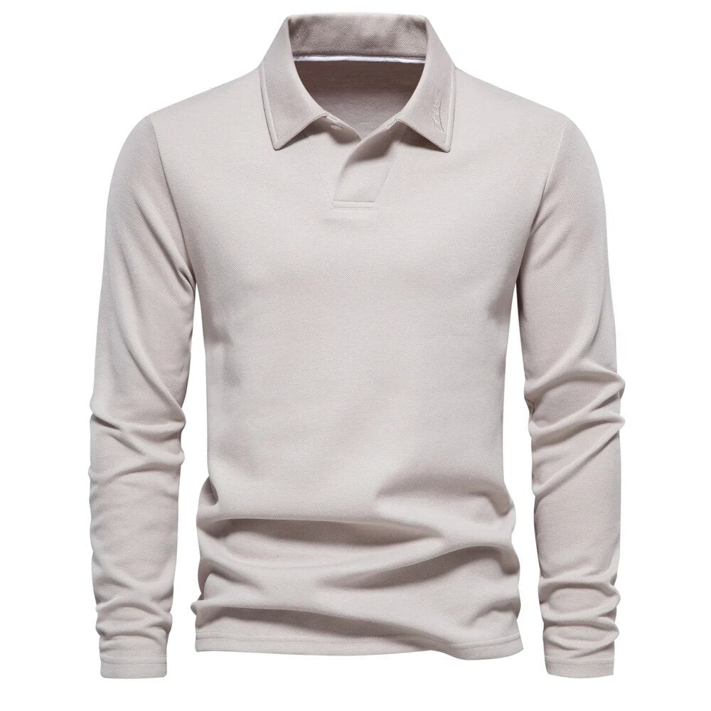 Men's Long-Sleeve Casual Lightweight Cotton Shirt