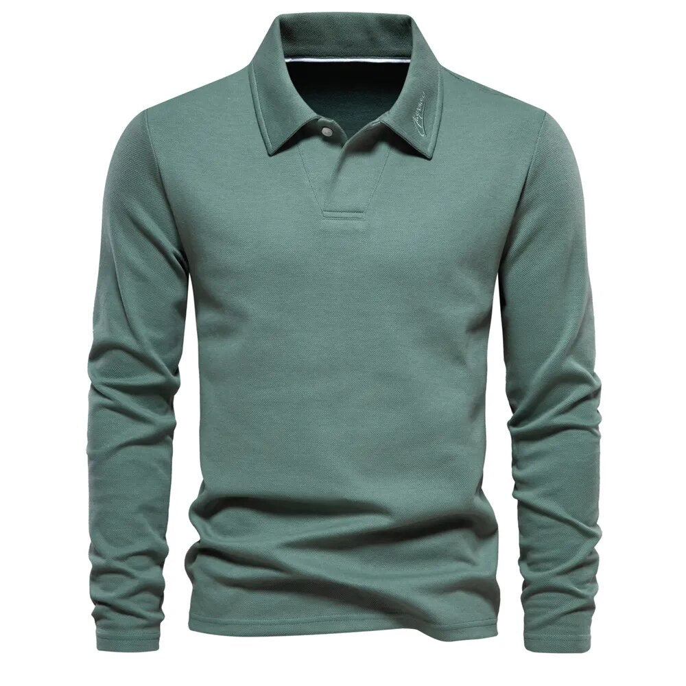 Men's Long-Sleeve Casual Lightweight Cotton Shirt