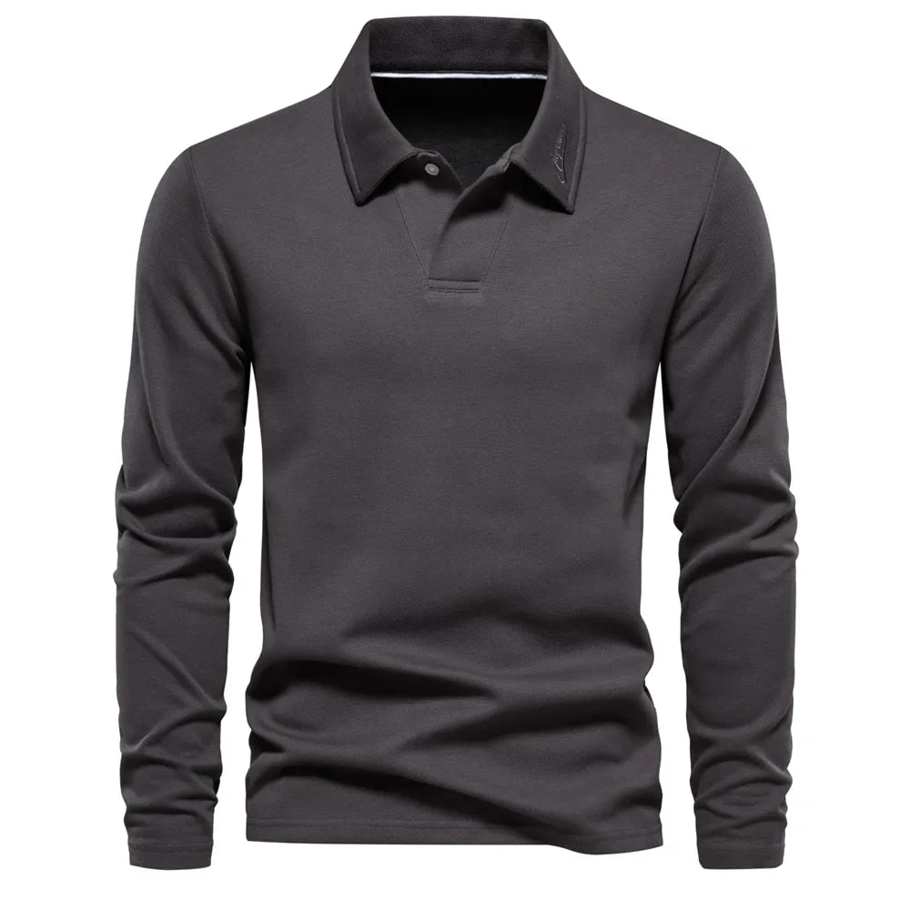 Men's Long-Sleeve Casual Lightweight Cotton Shirt