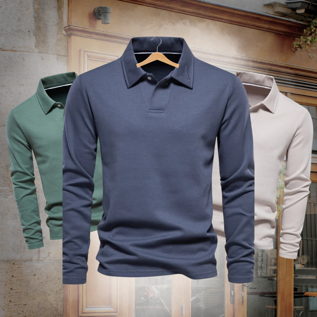 Men's Long-Sleeve Casual Lightweight Cotton Shirt