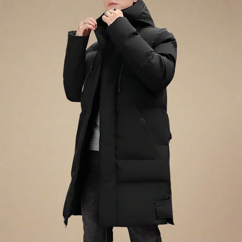 Men's Long Waterproof Jacket Modern Design