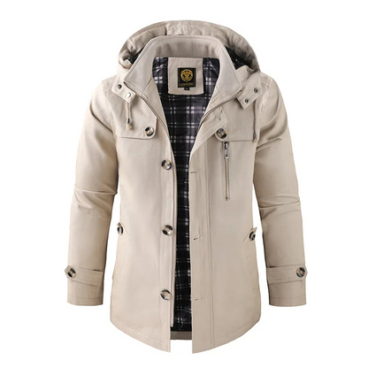 Men's Long Winter Jacket Waterproof with Hood