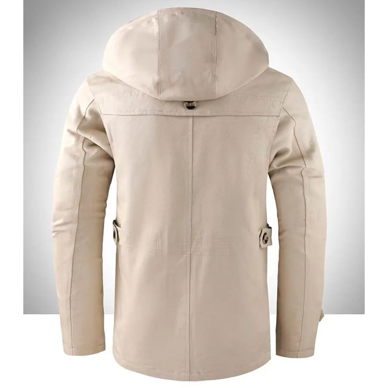 Men's Long Winter Jacket Waterproof with Hood