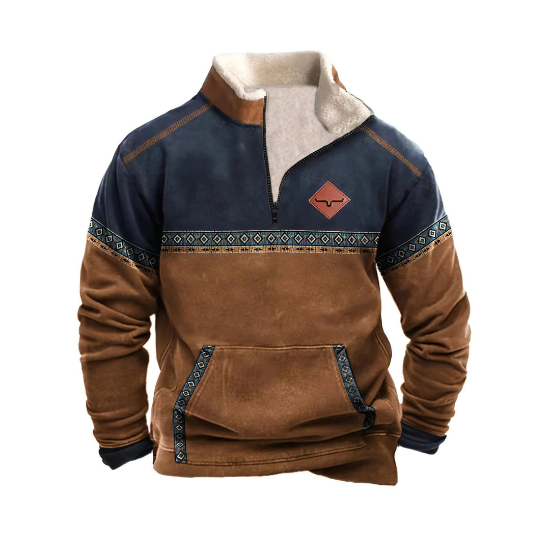Men's Long-sleeved Pullover With Zipper