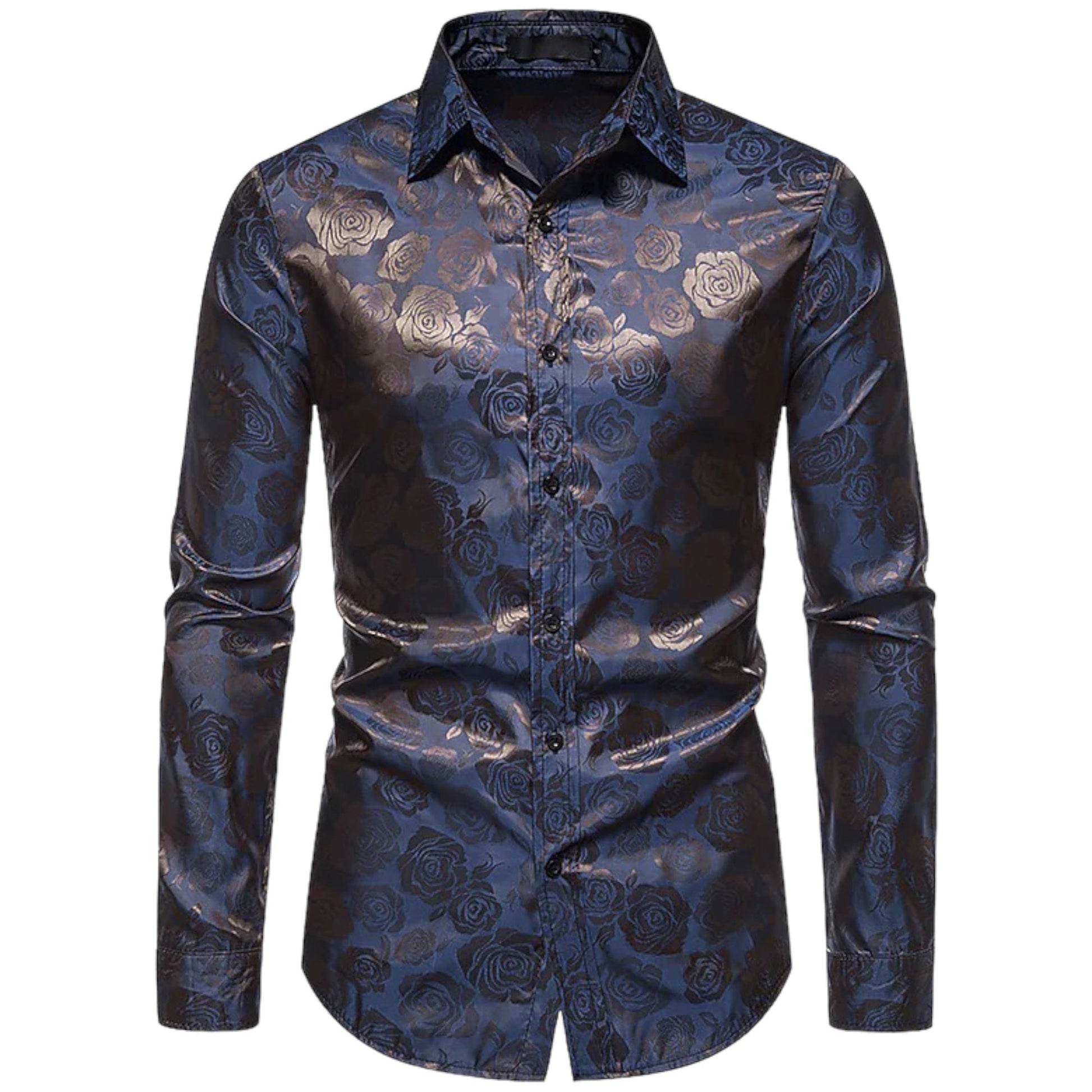 Men's Long-sleeved Shirt Floral Detail Cotton Blend