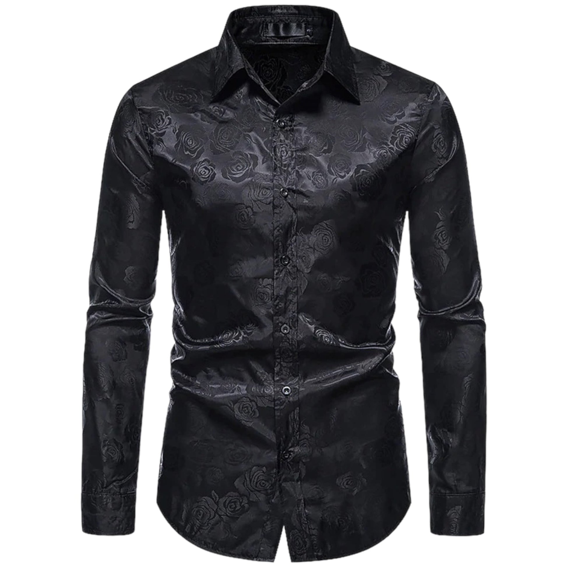 Men's Long-sleeved Shirt Floral Detail Cotton Blend