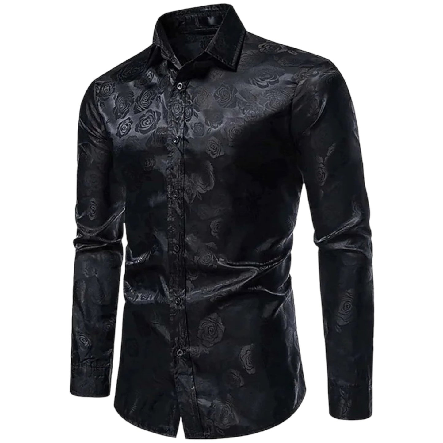 Men's Long-sleeved Shirt Floral Detail Cotton Blend