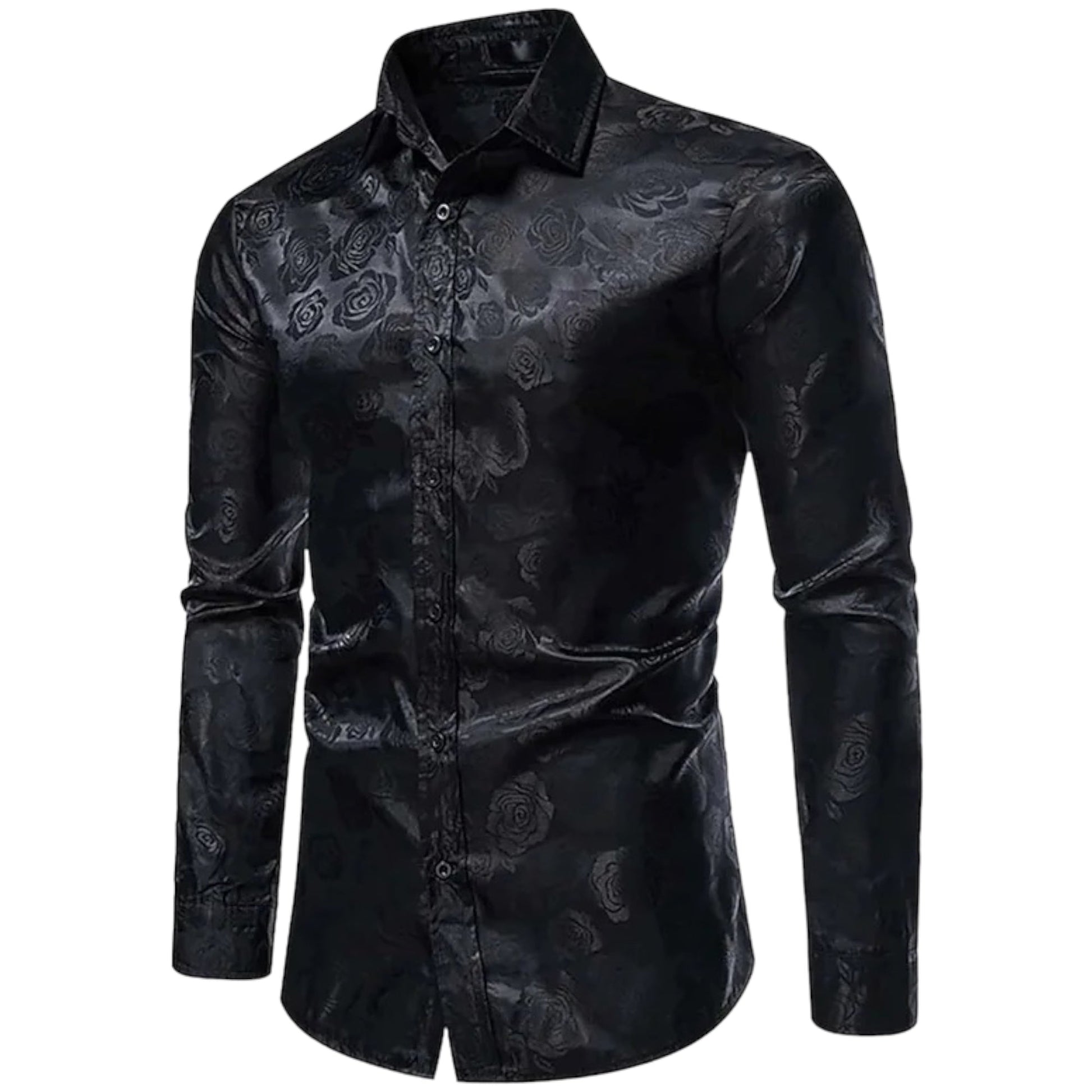 Men's Long-sleeved Shirt Floral Detail Cotton Blend