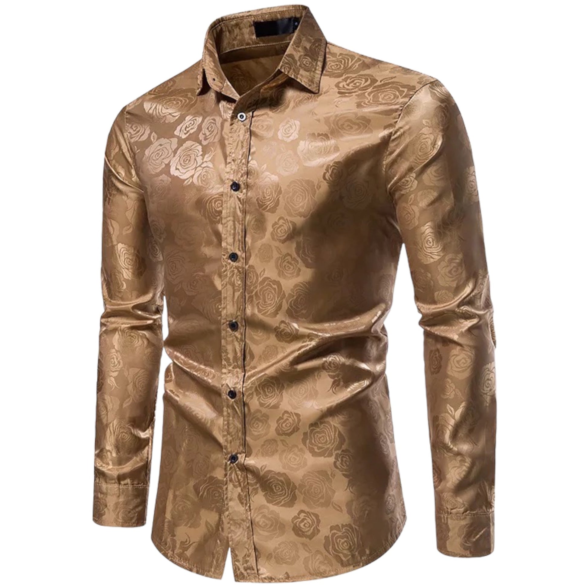 Men's Long-sleeved Shirt Floral Detail Cotton Blend