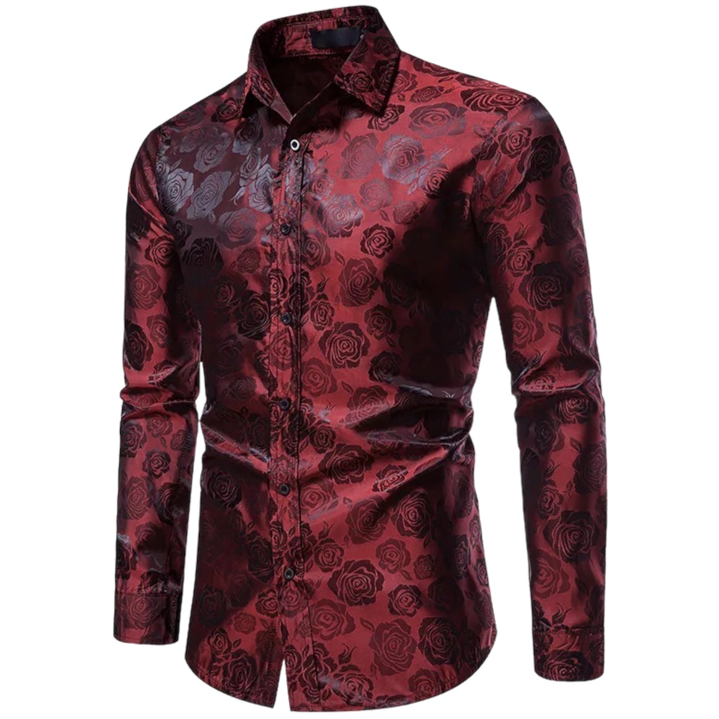 Men's Long-sleeved Shirt Floral Detail Cotton Blend