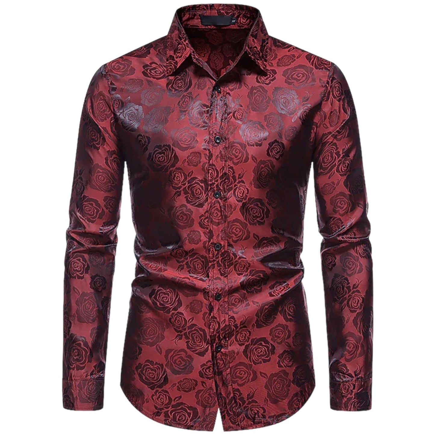 Men's Long-sleeved Shirt Floral Detail Cotton Blend