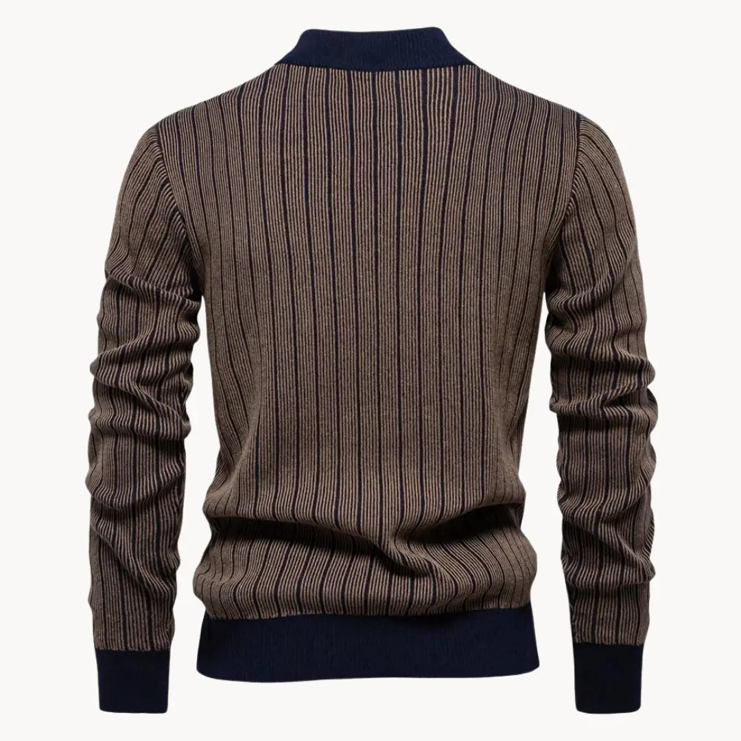Men's Long-sleeved Striped Sweater