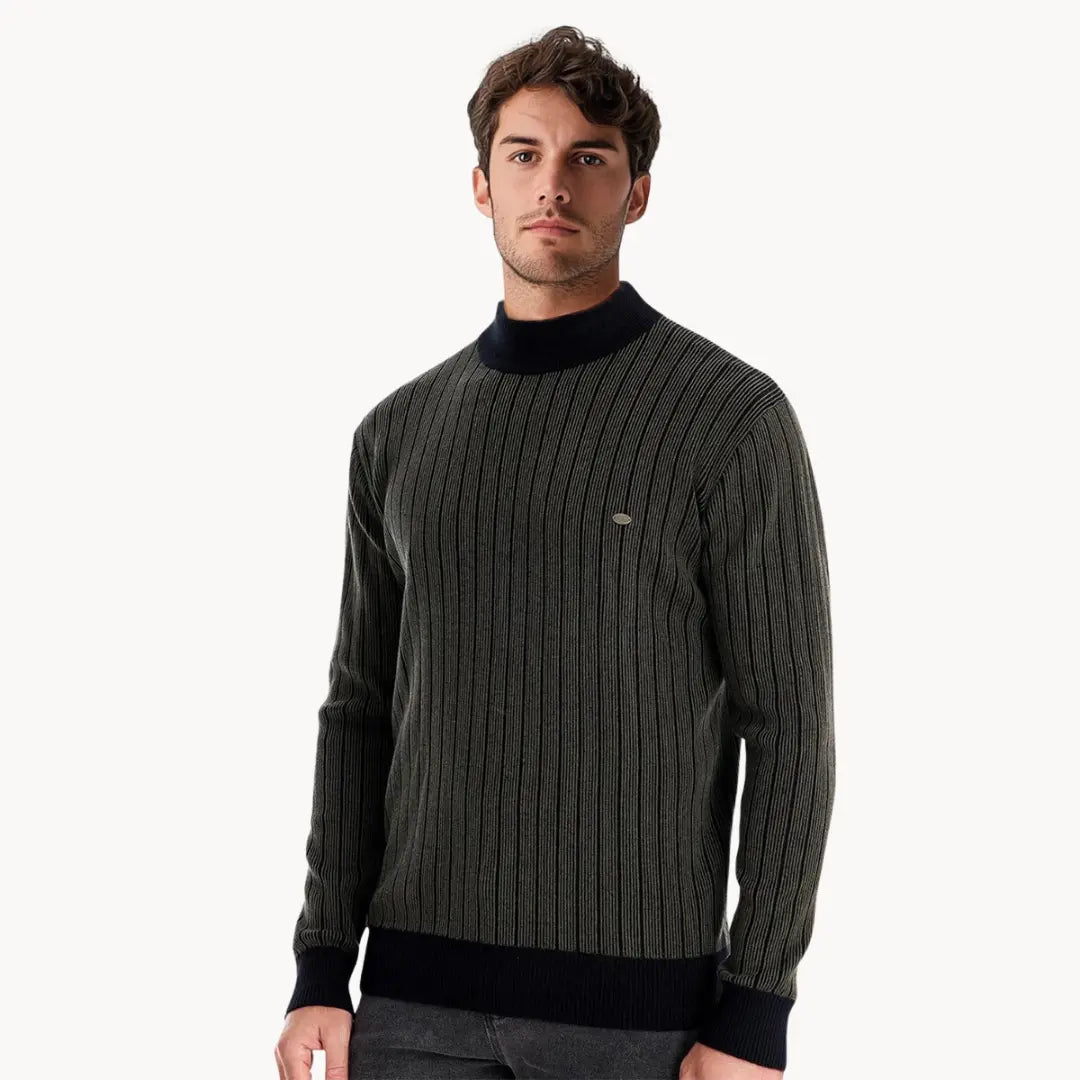 Men's Long-sleeved Striped Sweater