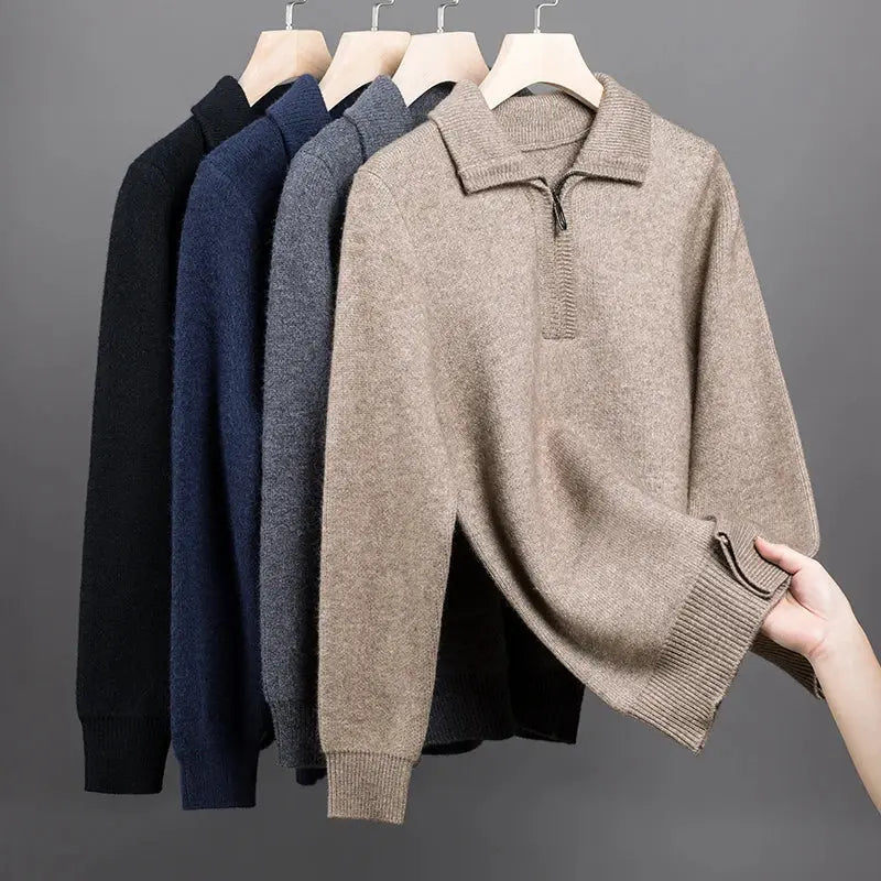 Men's Long-sleeved turtleneck with zip Casual