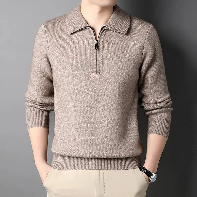 Men's Long-sleeved turtleneck with zip Casual