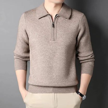 Men's Long-sleeved turtleneck with zip Casual