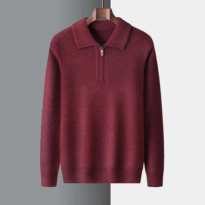 Men's Long-sleeved turtleneck with zip Casual