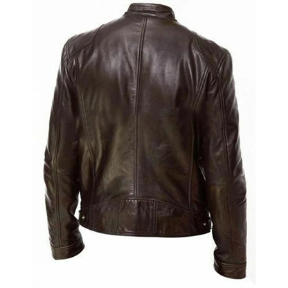 Men's Motorcycle Leather Style Jacket