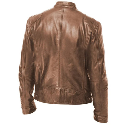 Men's Motorcycle Leather Style Jacket