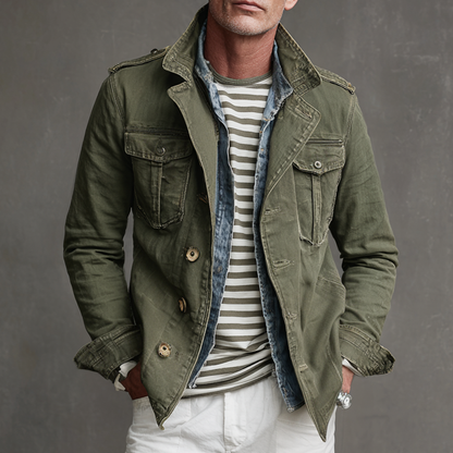 Men's Multi-Pocket Jacket Military Style