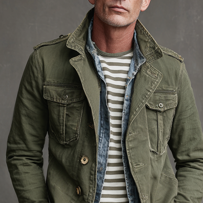 Men's Multi-Pocket Jacket Military Style