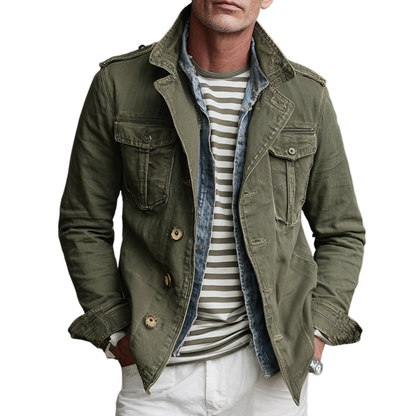 Men's Multi-Pocket Jacket Military Style