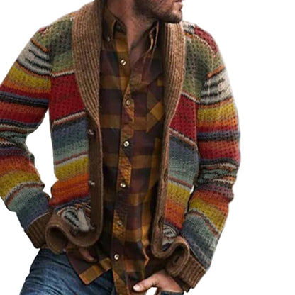 Men's Multicoloured Striped Casual Sweater