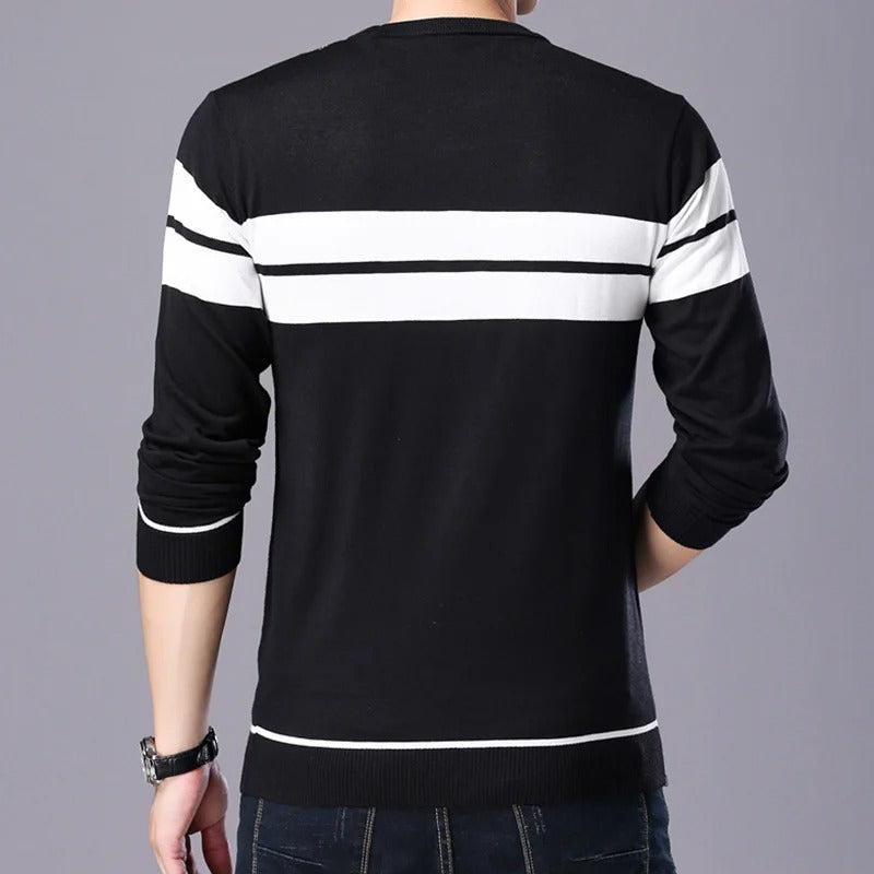 Men's O-neck Patchwork Sweater