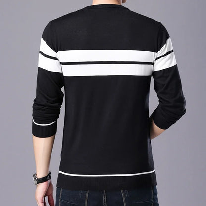 Men's O-neck Patchwork Sweater