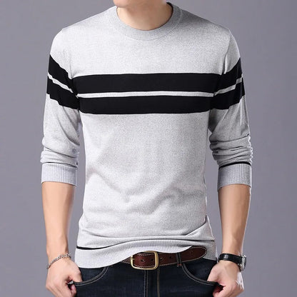 Men's O-neck Patchwork Sweater