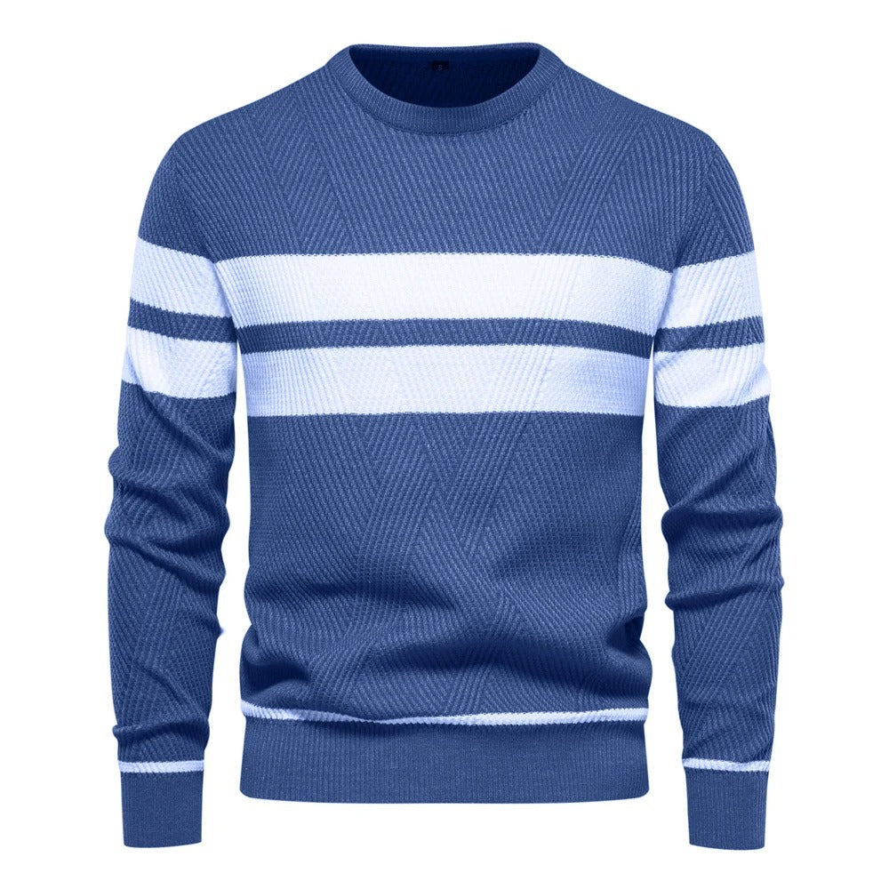 Men's O-neck Patchwork Sweater