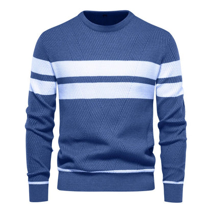 Men's O-neck Patchwork Sweater