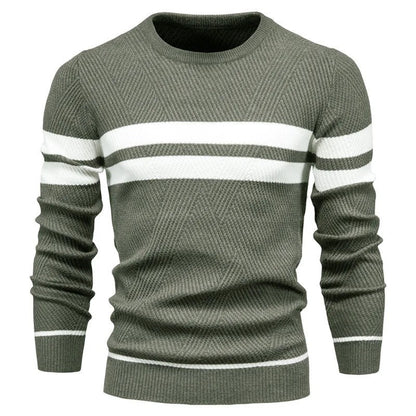 Men's O-neck Patchwork Sweater