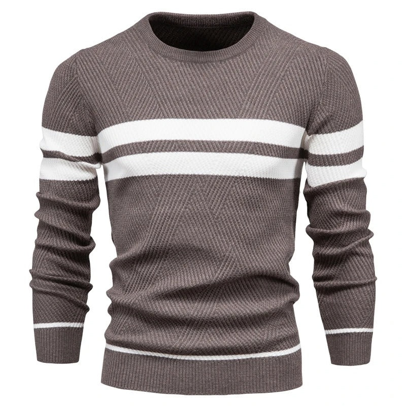 Men's O-neck Patchwork Sweater